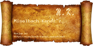Miselbach Kenéz névjegykártya